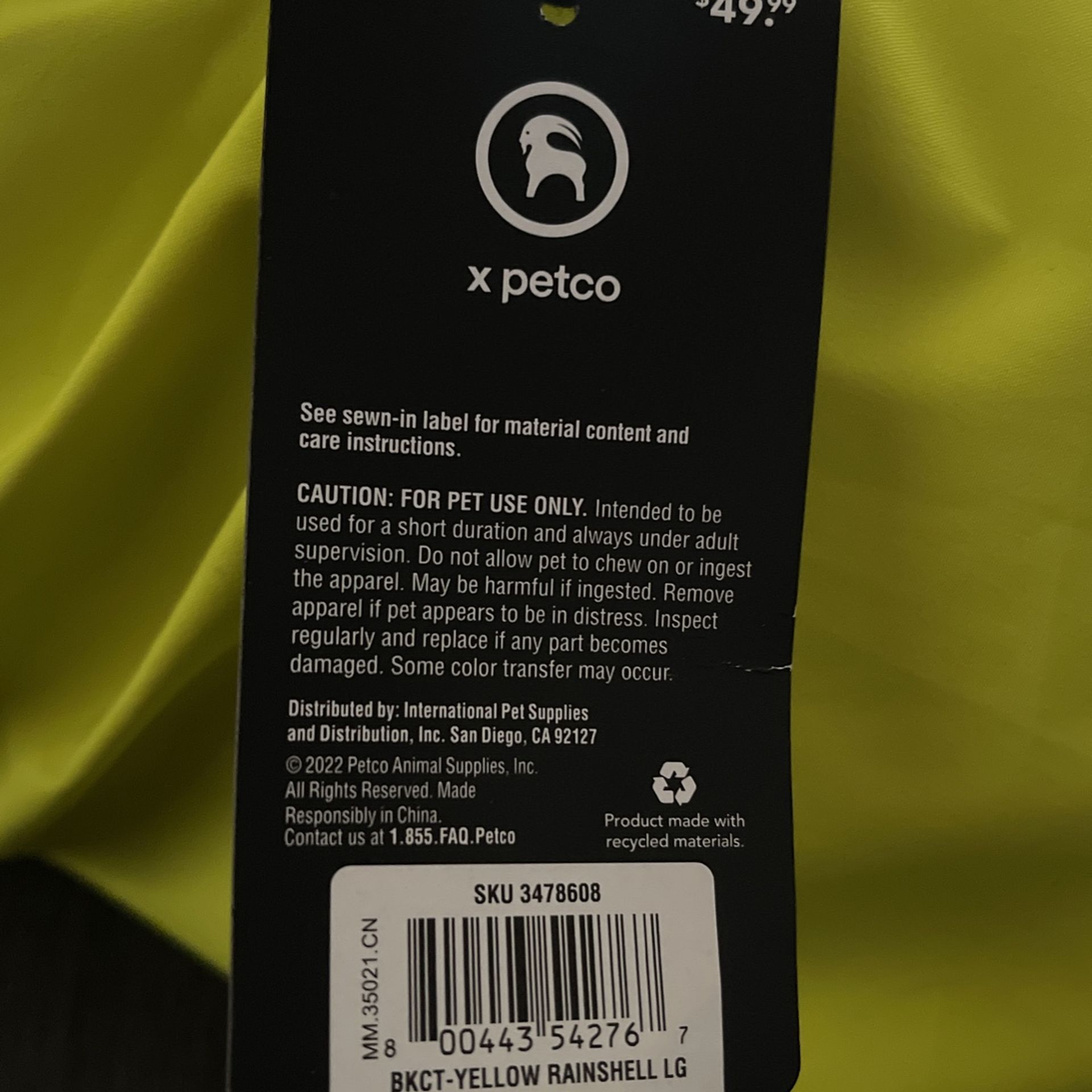 NWT Backcountry x Petco Collab Raincoat
