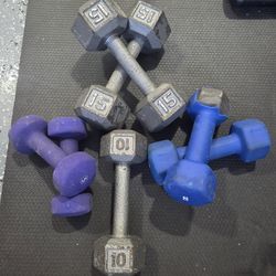Dumbbells Weightlift 15 pounds 8 pounds 5 pounds dumbbells set