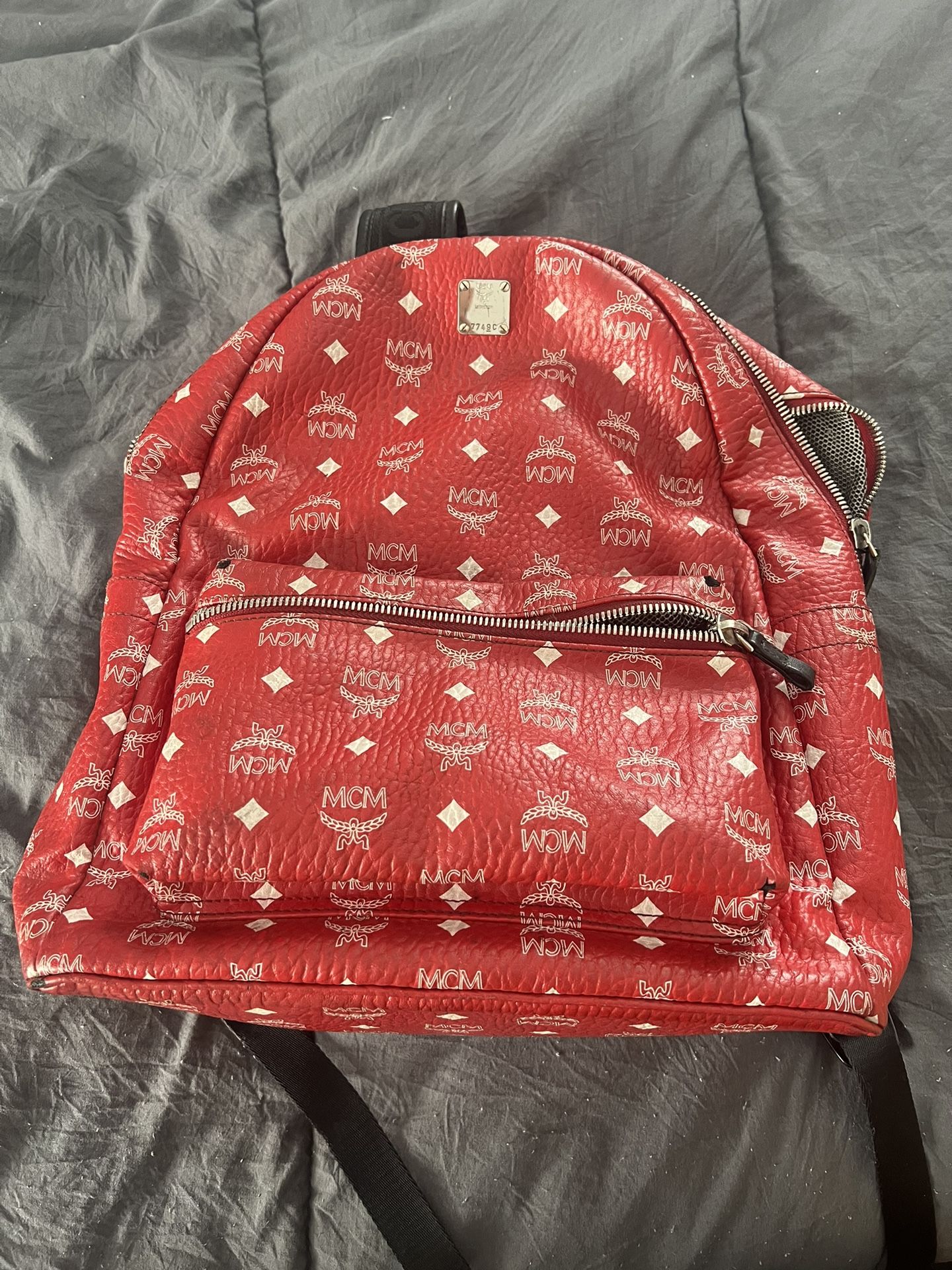 Red MCM Backpack