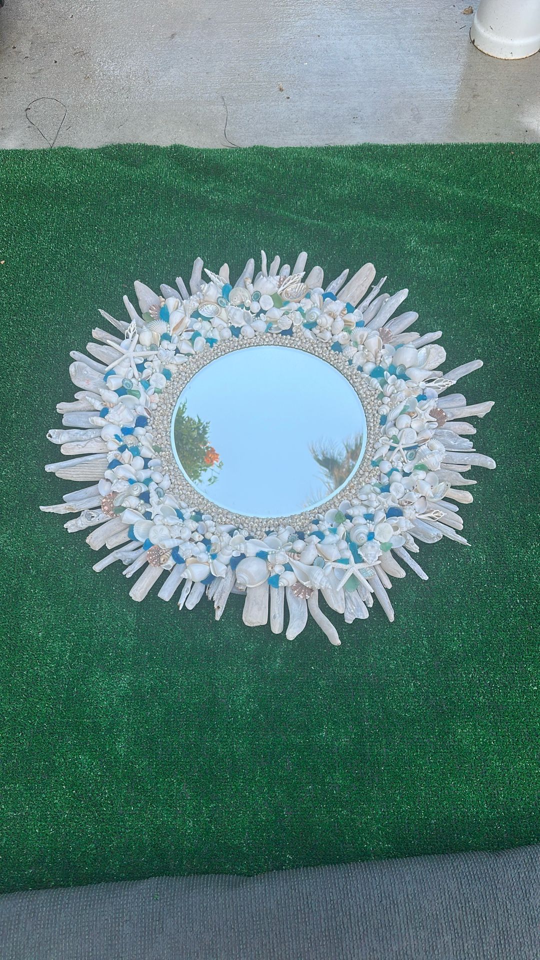 Beautiful Seashell Sea Glass Mirror