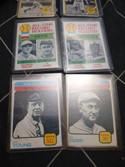 6 vintage baseball cards