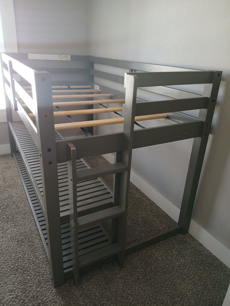Loft Bed With Upper And Lower Shelving