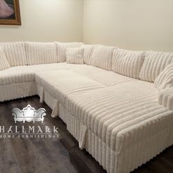 (FLASH SALE) Fluffy Sleeper Sectionals with Storage