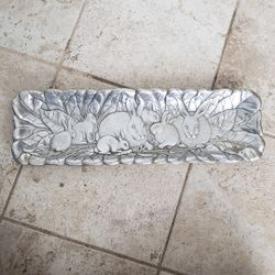 Vintage Arthur Court 1990 Silver Bunny Serving Tray For Easter