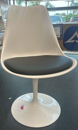 Tulip Chair -  Dining/Accent Chair -
White with Black Cushion