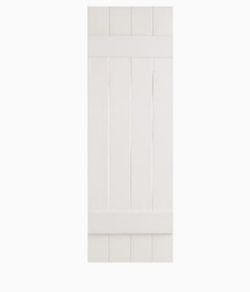 4 Board 14.5 in. x 51 in. Board N Batten Joined Shutters 1 Pair, White