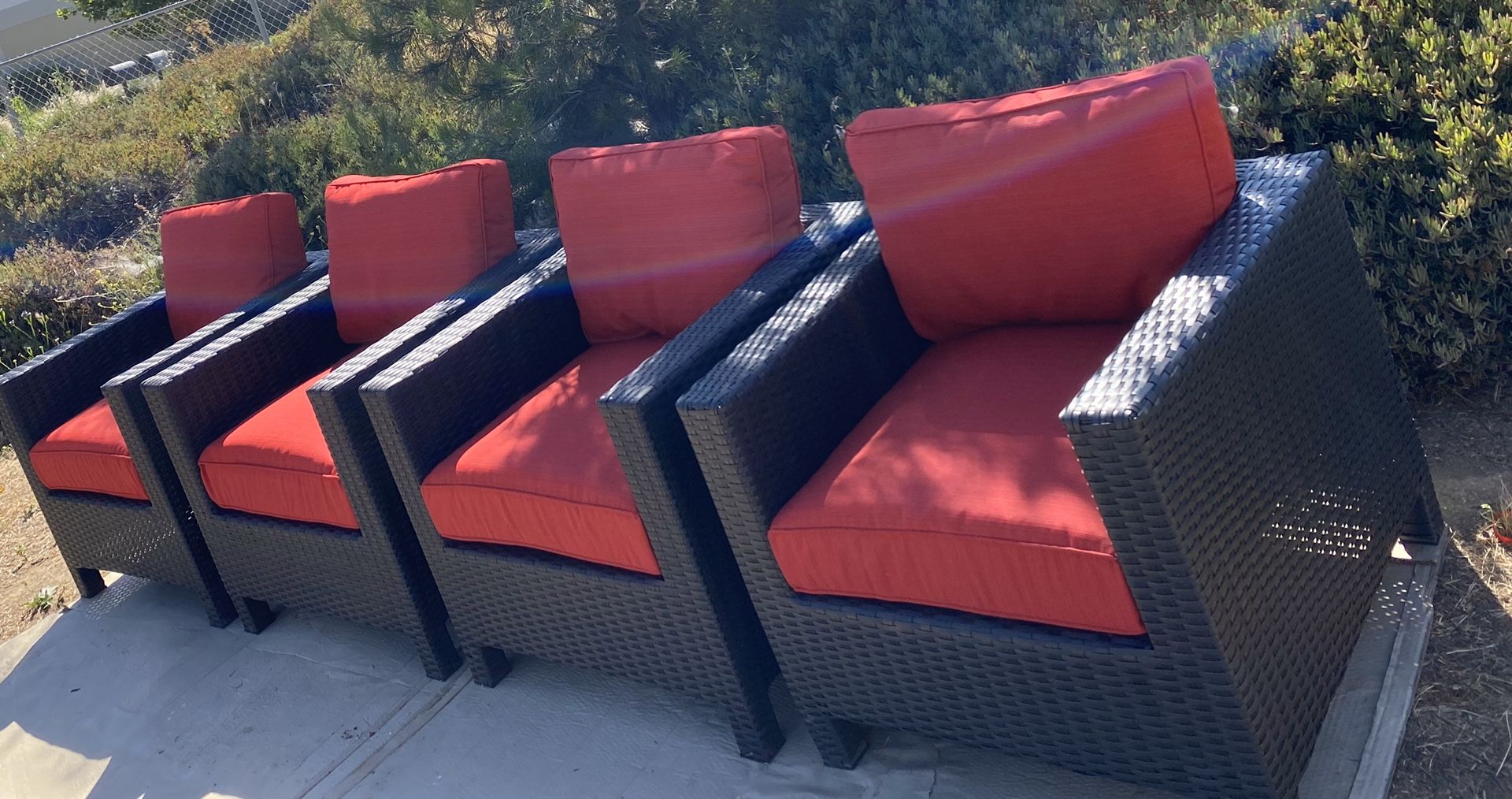 4 SET CLUB CHAIRS OUTDOOR PATIO FURNITURE /4th JULY SOCIAL DISTANCE