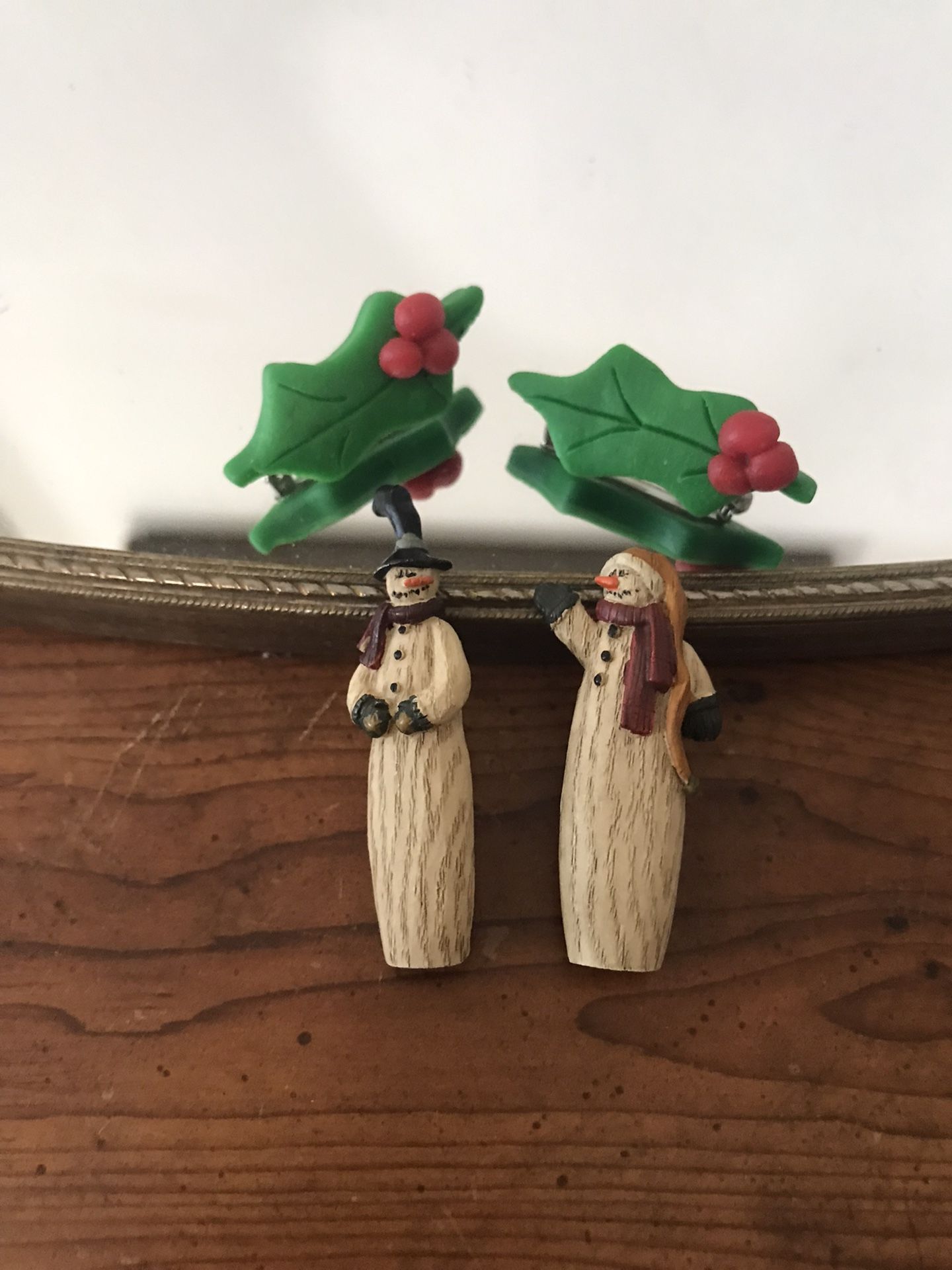 Festive Snowman and Holly Pins ☃️🎄