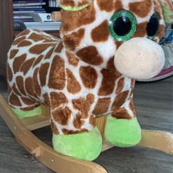 Plush Rocking Chair - Baby/Toddler Beanie Boo Giraffe Rocking Toy With Music