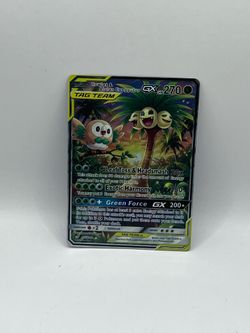 Non TCG Pokemon Rowlet & Alolan Exeggutor Gx Tag Team Fan Art Card