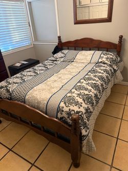 Queen Bed Frame and Cabinet
