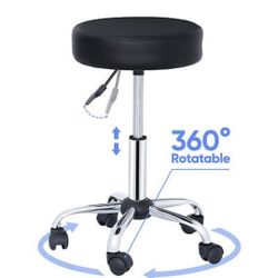 Hydraulic Rolling Stool Swivel Salon Chair Office Tattoo Adjustable Height Black