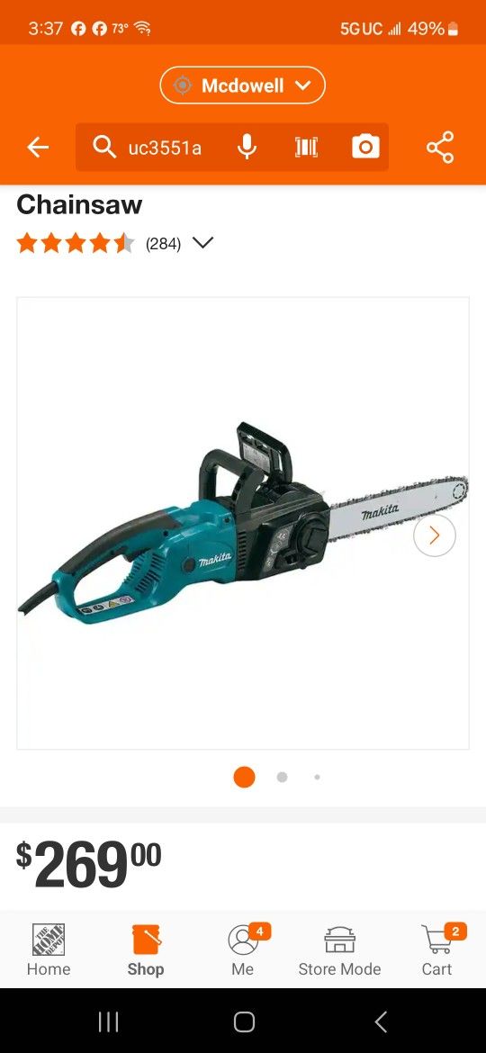 MAKITA 14INCH  ELECTRIC CHAINSAW  NEW