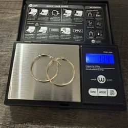 14KT Hoop Earrings New Never Worn $$
