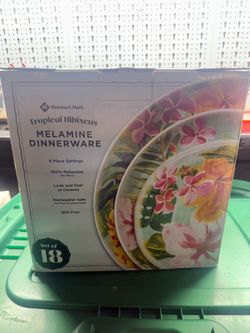 Tropical Flower Melamine Dinnerware
