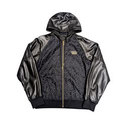 Versace Men’s Black Leather Jacket (Large)