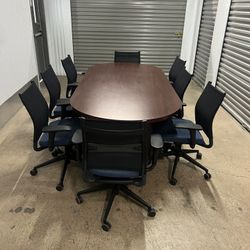 Conference Table 96”x44” With 8 Chairs 