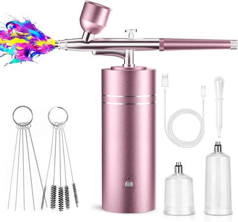 new Airbrush for Nails Cordless Portable Airbrush Kit with Compressor 30PSI High-Pressure Rechargeable Air Brush Spray Machine with 0.3mm Nozzle for P