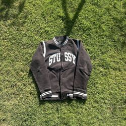 Stüssy Black and White Varsity Jacket