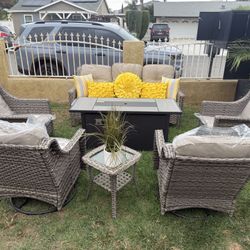 Brand New Patio Outdoor Furniture Set With Fire Pit 