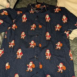 Men's Novelty Holiday Button Up Shirt 