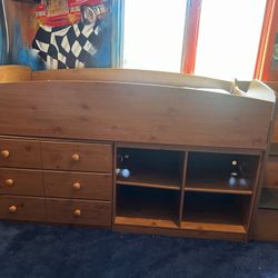 Ashley Furniture Twin Bed with Storage and Mattress 