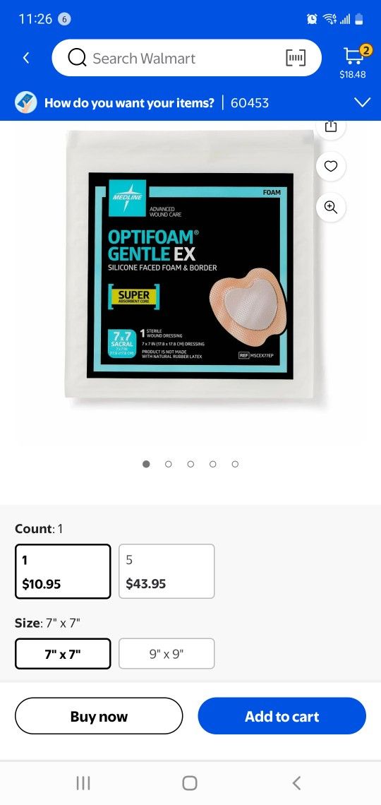 1 Optifoam Gentle Ex Silicone Faced Foam And Border 7×7 Sacral