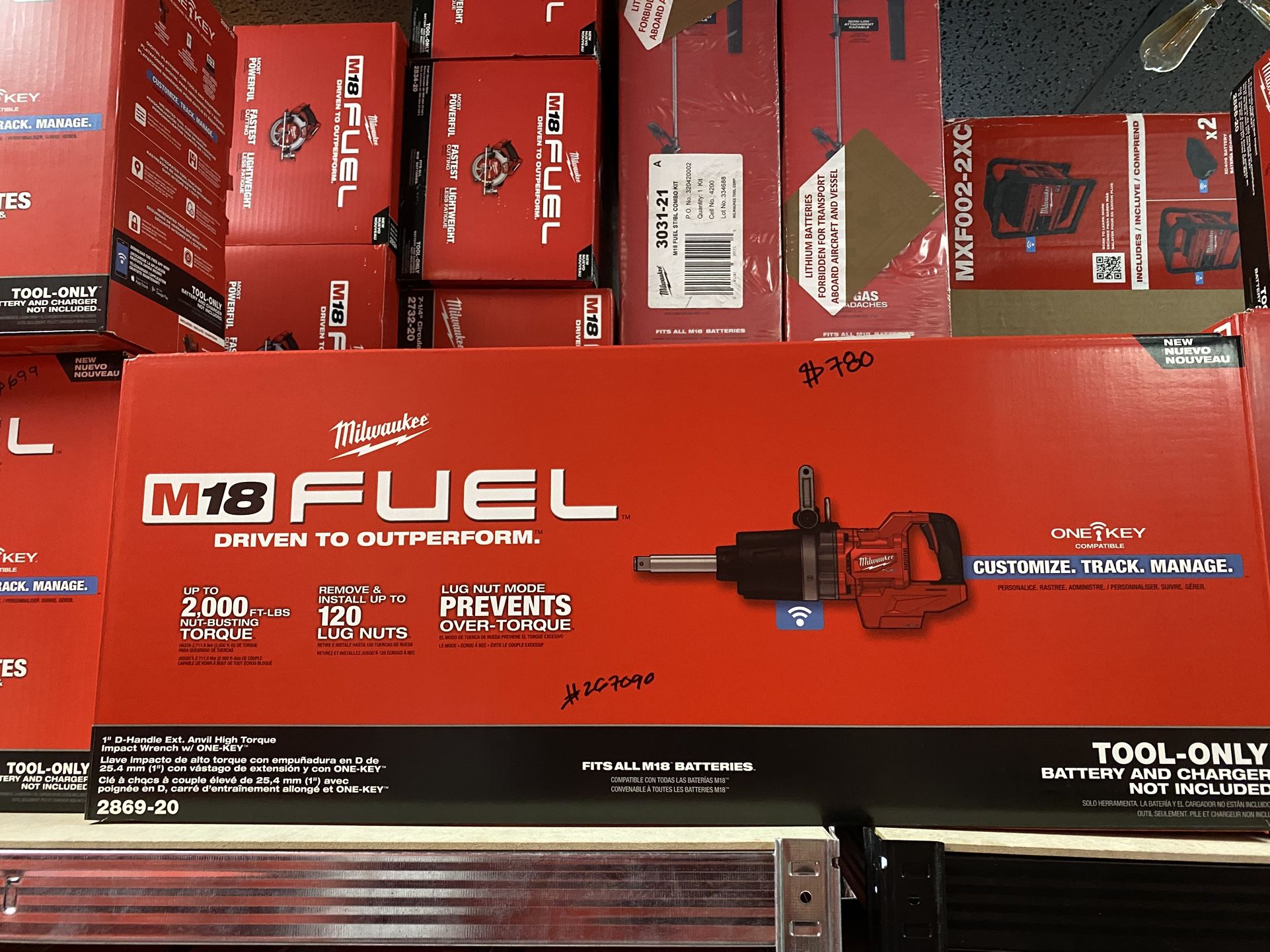 Milwaukee M18 FUEL 18V Lithium-Ion Brushless Cordless 1 in. Impact Wrench Extended Reach D-Handle (Tool-Only)
