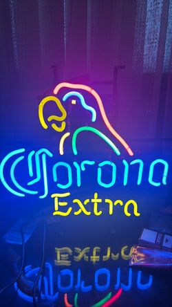 Corona Extra Neon Sign with Parrot