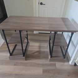 Office desk built in shelves