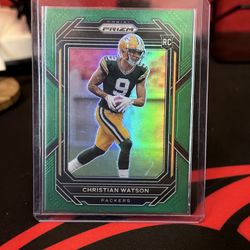 Christian Watson 2022 Panini Prizm Green RC #314 Green Bay Packers NFL