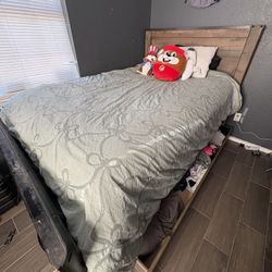 Full Size Bed-frame With Storage Mattress Not Include 