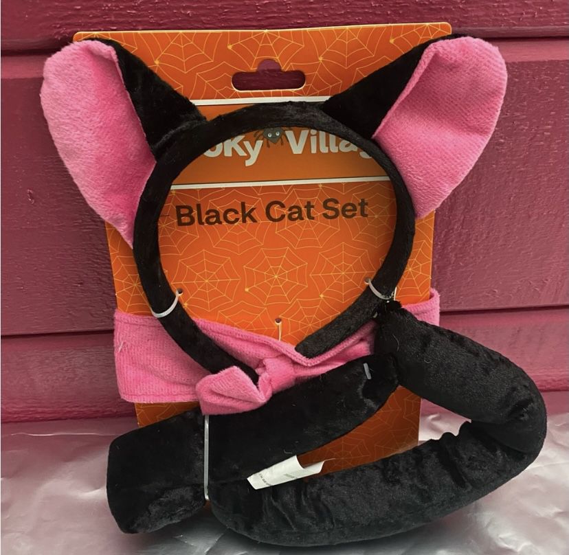 Black Cat Set Girls Halloween Costume Accessory 
