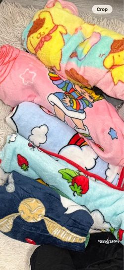 Lot of 5 Character Print Fleece Blankets