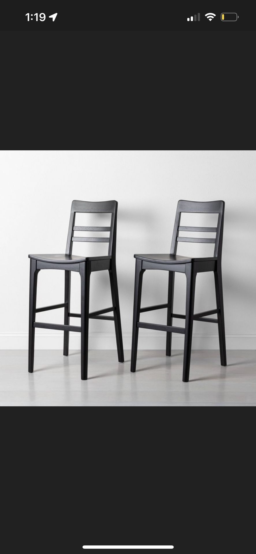 NEW 2pk Wood Ladder Back Bar Stool Black Hearth And Hand Magnolia for Sale in Los Angeles CA OfferUp