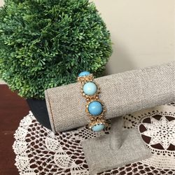 Stretchy Bracelet. Faux Turquoise Stone