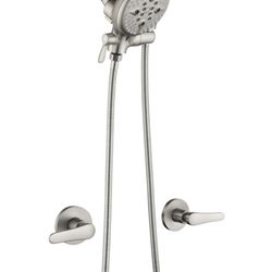Handle Shower Faucet Shower System Complete 2 in 1 Shower Combo Set with Handheld Showerhead Shower Trim Kit Shower Fixtures Brushed Nickel