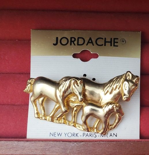 Vintage Golden Horse Brooch