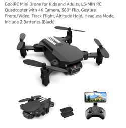 GoolRC Mini Drone for Kids and Adults, LS-MIN RC
Quadcopter with 4K Camera, 360° Flip, Gesture
Photo/Video, Track Flight, Altitude Hold, Headless Mode