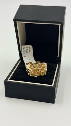 10KT YELLOW GOLD MENS NUGGET DESIGN RING 5.9GR SIZE 8.5