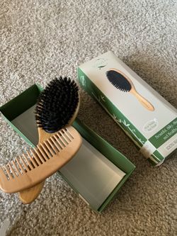 Hair Brush Boar Bristle Hair Brush Set With Wooden Comb Natural Soft Hair Brushes For Women Kids Mens Hair Brush For Straightening Styling Smoothing