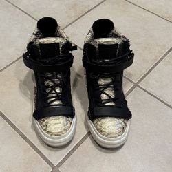Giuseppe Zanotti Crocodile Sneakers Men’s Double Zip High Top Size 38.5