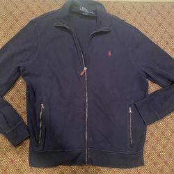 Men’s Full Zip Polo Sweat Jacket Size Medium 