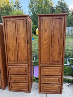 Oak wardrobe bedroom set furniture closet