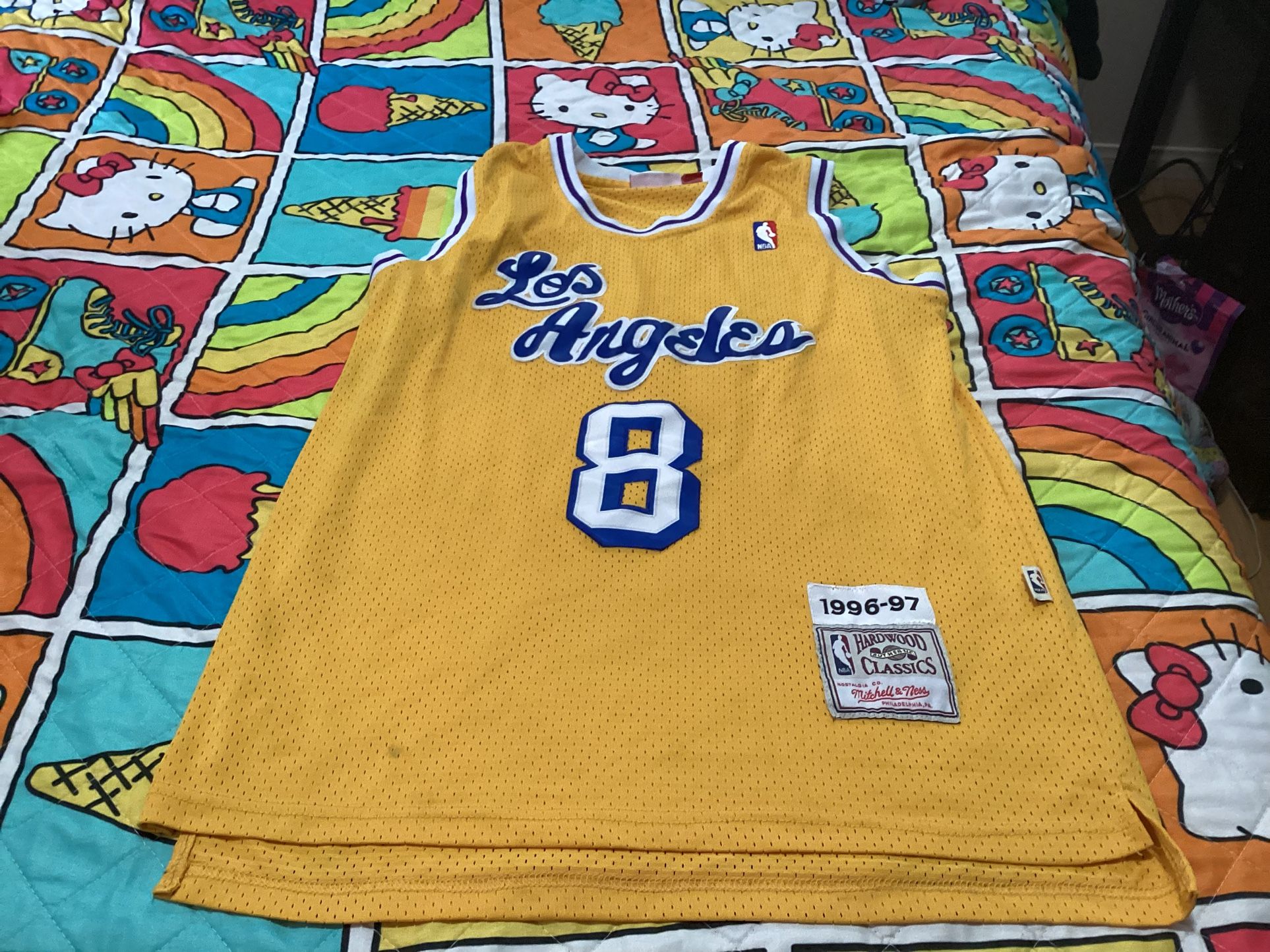 Hardwood Classics Mitchell & Ness Los Angeles Lakers Number 8 Bryant Jersey Size M
