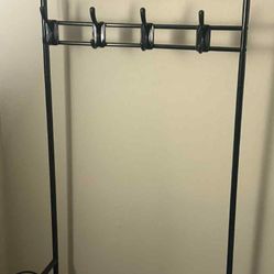 Metal Coat Rack with Hooks & Shoe Storage ***PENDING***