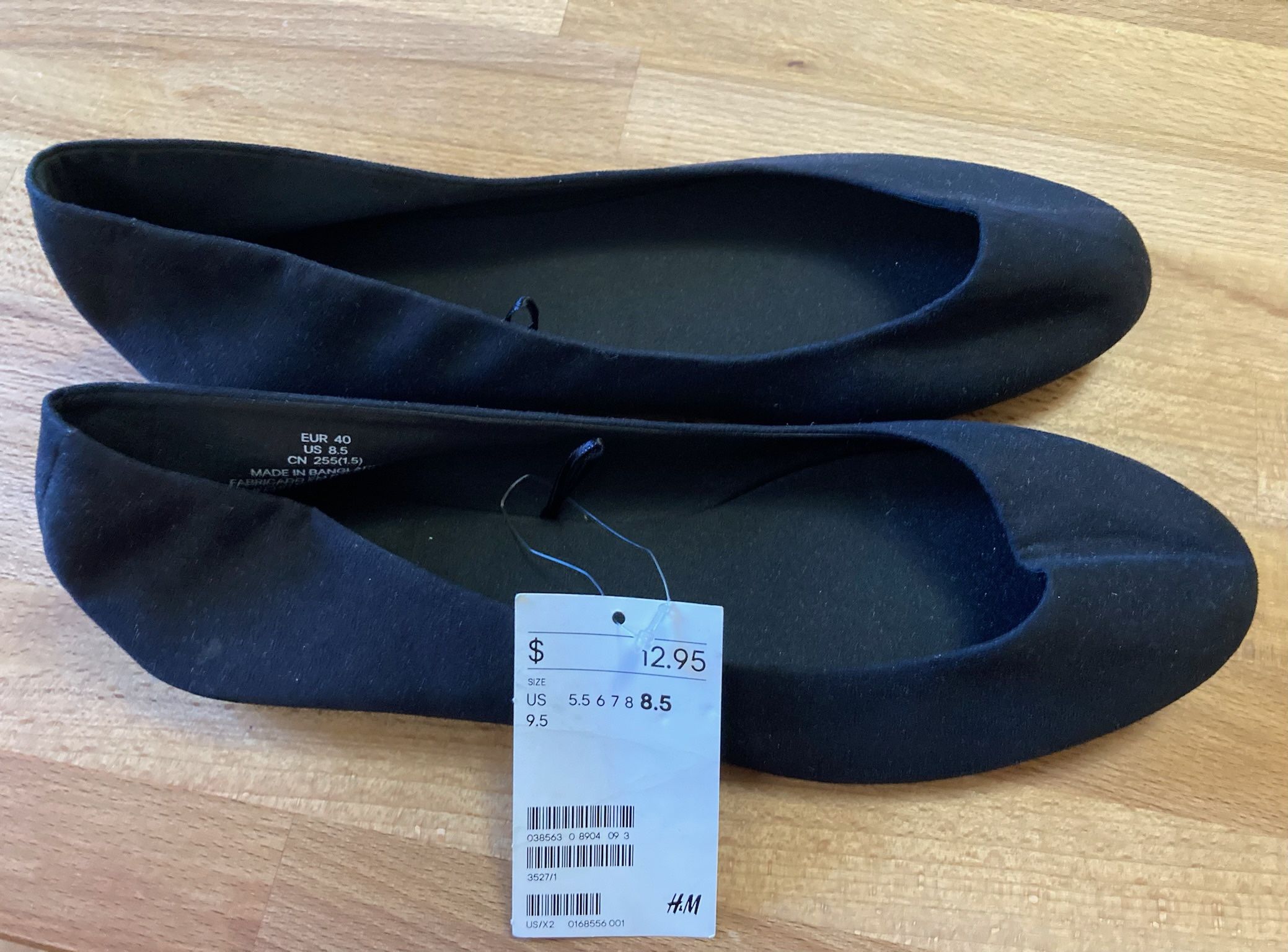 H&M Size 40 Black Ballet Flats
