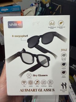 AIMB-G AIMB-G1 AI Smart Glasses, 8MP Camera, Wi-Fi Bluetooth (Black)