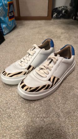Cole Haan flat shoes. White with animal print . $15 size 8