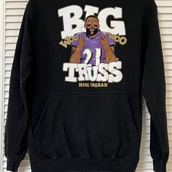 Mark Ingram Big Truss Woo Woo Baltimore Ravens Hoodie Sweatshirt - Small - VGUC